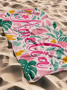 1PC Customized Name Ocean Beach Towels,Personalized Kids Beach Towel,Summer Birthday Gift For Kids,Custom Name Beach Towel,Custom Beach Towel For Girls/Boys,Perfect For Outdoor Beach Travel Swimming Gym Yoga, Beach Accessories,Custom Beach Towel For Friends, Multiple Sizes Of Beach Towels To Choose Froml