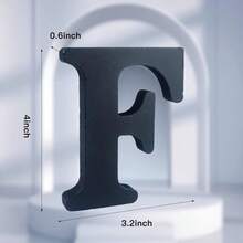 Local Delivery-- 4 Inch Black Wood Letters Unfinished Wood Letters For Halloween Decorative Standing Letters Slices Sign Board Decoration For Craft Home Party Projects (A) - F - View 2