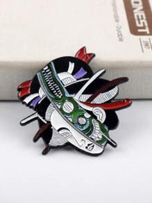 Fashionable Creative Japanese Geisha Halloween Quirky Portrait Personalized Enamel Pin, Versatile Brooch