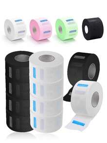 5卷一次性理发师颈带纸巾，专业用于沙龙理发、水疗按摩、美发和理发店，防止头发分叉，彩色颈带，适用于染发和防水烫发造型纸，返校季、旅行度假必备，适用于梳子、吹风机、发胶、卷发产品、剪发剪刀、圣诞节、理发店、美发、吹风机、卷发梳、美发设备、旅行必备、旅行必备、发型、美发、头发、旅行、美发产品、美发工具、美发用品、理发师、理发配件、理发店、美发设备