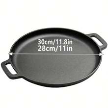 1 pieza Sartén de hierro fundido, sartén antiadherente sin revestimiento para panqueques, utensilios de cocina multifuncionales antiadherentes, aptos para pizza, a la parrilla, panqueques - compatibles con todas las estufas, incluyendo eléctricas, de inducción y de gas, ideales para la cocina del hogar y la cocina al aire libre