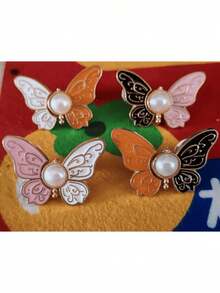 1Pair Butterfly Buckle Metal Waist Cincher, Adjustable Waist Fastener Clip Without Sewing, Pants Waist Reducer