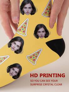 1 par de calcetines de tubo medio personalizados con rostro de mujer, pon cualquier rostro en los calcetines, calcetines personalizados con fotos, pares de imágenes personalizadas interesantes con calcetines de longitud media a larga, apropiados para el Día de San Valentín, cumpleaños, regalos y otras ocasiones