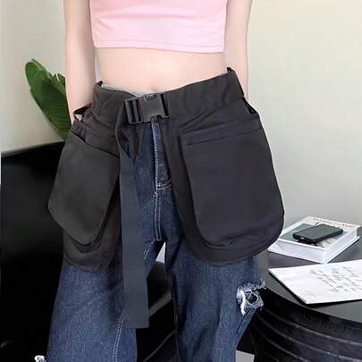 1pc Outdoor Multifunctional Waist Pack, Large Capacity Fashion Zipper Waist Bag, Casual Combination Waist Pack, Detachable Design, Wear-Resistant Polyester Material, Adjustable Buckle, Birthday/Holiday Gift For Friends, Suitable For Shopping, Workout, Hiking And Camping