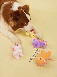 1 pièce Mignon Poupée en peluche de compagnon animal de dessin animé à motif licorne, douce et sûre, poupée non mâchable (couleur aléatoire)