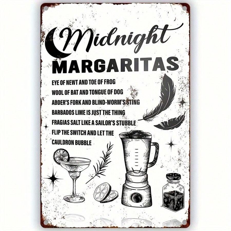 Witch Kitchen Plant Metal Signage, Iron Witchcraft Decoration, Midnight Margarita Theme Signage For Home Kitchen, Dining Room, Gothic Wall Decoration, Wika Magic Art, Halloween Decoration - 8"X12 Home Decor Fall Decor Room Decor - A - 查看 1
