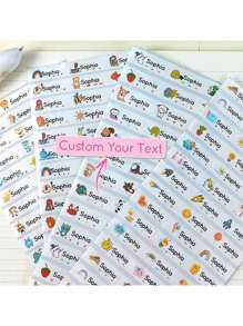 Custom Name Tag Sticker Customize Stickers Labels Children School Stationery Water Bottle Pencil Baby Shower Family Decorations Gifts Winter Eve Gifts Back To School Winter Gift Ideas Boy Girl Valentine's Day, Letter, Ornamental, Adhesive, Exquisite, Stylish, Modern, Casual, Custom, Personalized, Unique, Customized, Ideal Gifts For Him, Ideal Gifts For Her, Son, Daughter