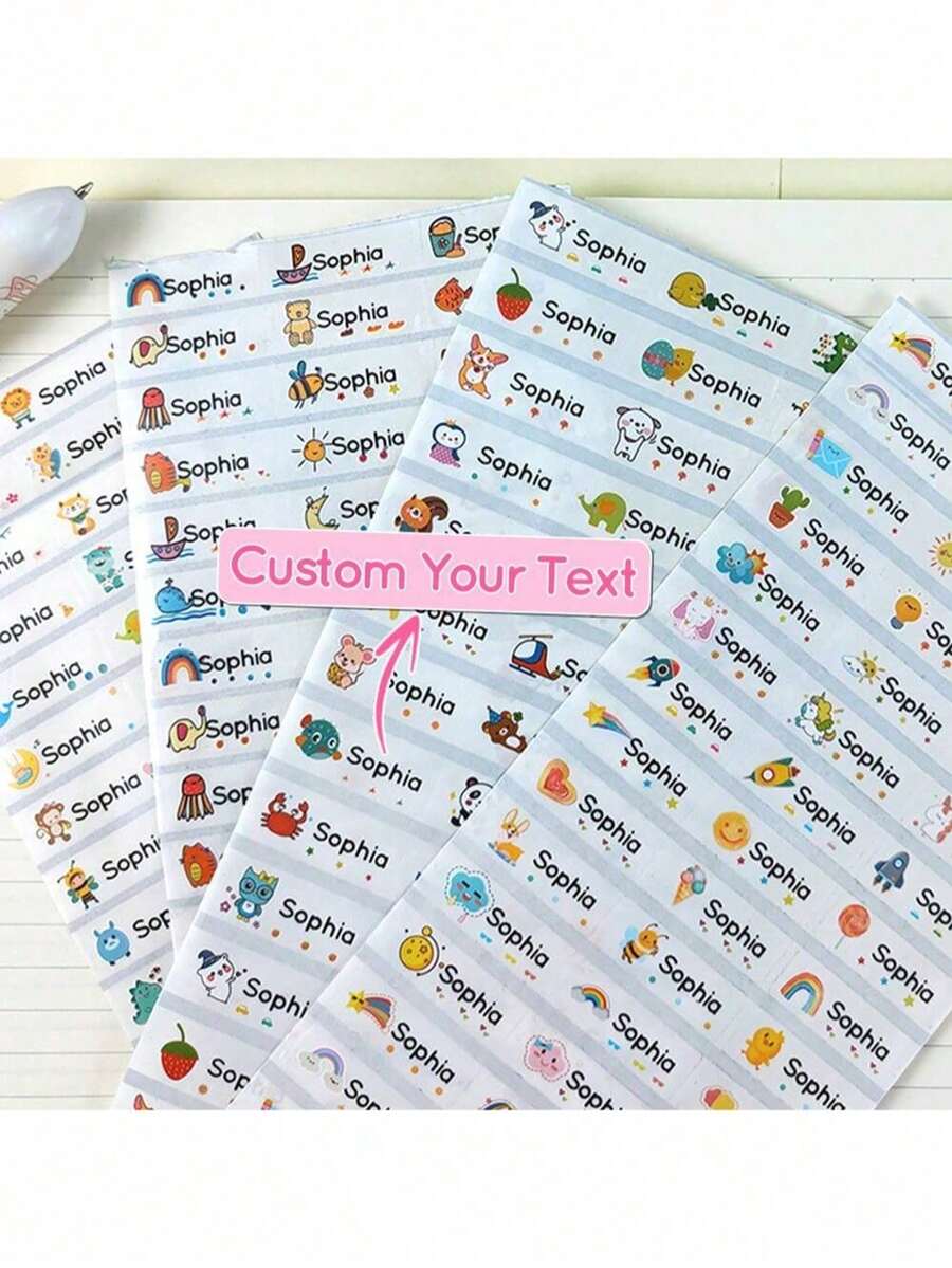 定制透明防水婴儿姓名标签，个性化贴纸，儿童必备，适用于水瓶、午餐盒和个人物品，非常适合日托、露营和运动活动。经久耐用，方便识别您的物品。