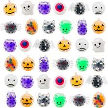 3/8/12/18/25Pcs Random Color Halloween Mini Sensory Stress Ball Squeeze Toy To Stress Reliever, Great For Adults Party Favors,Halloween Miniatures Squishies Balls Fidget Toys