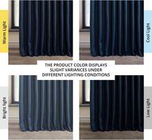 HPD Half Price Drapes - Faux Linen Curtains For Living Room (1 Panel) - 100W X 84L - Extra Wide Textured Room Darkening Curtains For Bedroom 84 Inches Long - Drapes For Home Decor, Essential Black - 靛青 - 查看 3