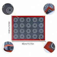 1/2pcs Double-Sided Silicone Macaron Baking Mat With Patterned Design, Non-Stick Oven Tray Liner For Pastries, Cookies, Breads, Desserts, Easy To Clean And Durable Kitchen Silicone Macaron Baking Mat - Multicolor - View 4