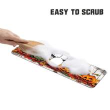 1pc Halloween Themed Faucet Mat - Ghost And Pumpkin Pattern, Absorbent Polyester Drain Mat, Suitable For Kitchen And Bathroom Sink, Waterproof Slip-Resistant Surface Protection