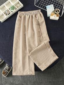 Kids/Young Boy 3/4 Shorts, Summer Thin Striped Casual Capri Pants Bottoms
