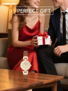 Anne Klein 女士棕色皮革表带石英表，经典易读表盘，女士时尚腕表，10/9442CHHY - 棕色 - 查看 5