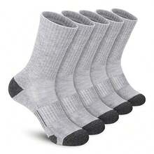 5 Paar Herren Bogen-Kompressionsstrümpfe für Sport und Aktivitäten, atmungsaktive Crew-Socken, Herbst