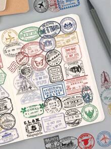 60 Stück/Pack Vintage Poststempel transparente Aufkleber zum Dekorieren von Gepäck, Kühlschrank, Büchern, Fenstern, Kleiderschränken, Schlafzimmertüren, Tagebüchern, Scrapbooking, Lernbelohnung, Hobby-Sammlung, perfektes Geschenk