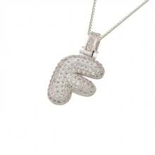 1pc Fashionable Gold A-Z 26 Bubble Letter Pendant Necklace, Suitable For Men & Women Daily Wear