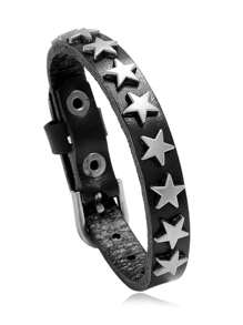 Halloween Black Skull PU Leather Braided Bracelet, Fashionable Punk Wristband, Unisex