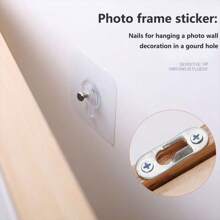 10 piezas de clavos para cuadros sin daño, ganchos colgantes que no requieren perforación, pinzas colgantes de pared de gran resistencia e invisibles para cuadros, relojes, jarrones