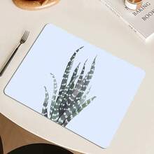 绿色植物PU餐垫防水防油隔热垫北欧奢华餐具杯垫易清洗盘/碗/杯垫 - 彩色 - 查看 4