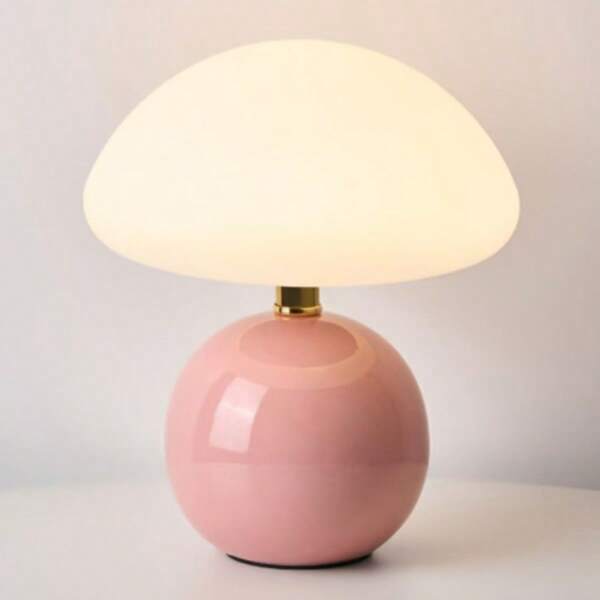 1 Stück praktische Dekorative Tischlampe mit Touchsteuerung, dreifarben & dimmbar, süßes Pilz Design Keramikbasis, moderne Lampe für Wohnzimmer, Schlafzimmer, Büro, Esszimmer