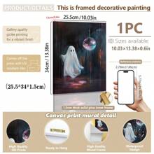1pc, Canvas Hanging Painting, Framed Art Decoration, Hangable, Wall Art, Poster, Framed Wall Art, Cute Avant Garde Halloween Decorations, Disco Ball Spooky Party, Cute Halloween Spooky Paintings, Vintage Style Art, Disco Ball Poster, Avant Garde Dorm Room Wall Art, Autumn Decorations, Halloween Decorations, Halloween Autumn Decorations, Room Decorations, Dorm Room Decorations, Bedroom Decorations, Office Decorations, Holiday Party Decorations Home Decor Fall Decor