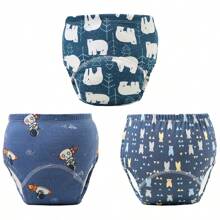 6 piezas de pantalones de entrenamiento para bebé con estampado de animales lindos - Textura suave, adecuado para todas las estaciones, ajuste regular, apto para entrenamiento de ir al baño, diseño de estampado alegre, ajuste cómodo para actividades al aire libre y ropa de dormir para niños y niñas