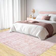 Modern Abstract Rug, Large Mat, Contemporary Decorative Rugs For Living Room, Series Bedroom Interior, Entrance Dining Room Office Throwing Mat Floor Washable - 粉色 - 查看 4