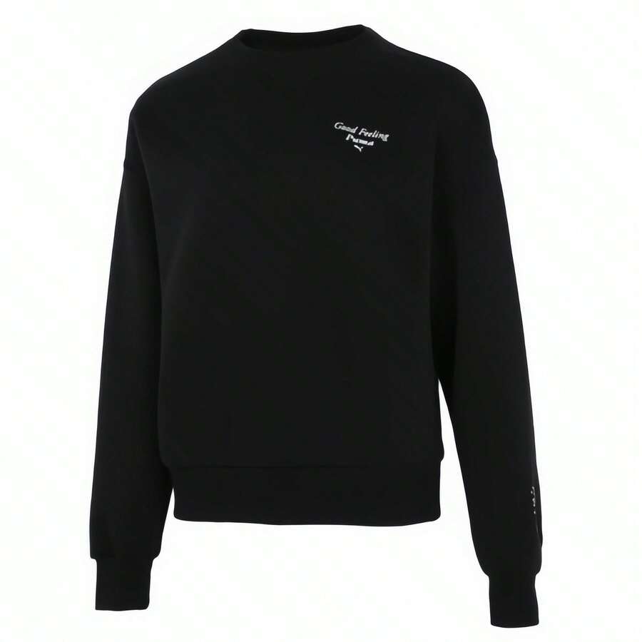 Puma Round Neck Warm Sportswear Casual Pullover Sweatshirt - Black - View 1