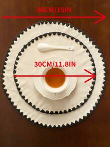 1/4/6/12 buc. Covorașe rotunde brodate albe, stil minimalist japonez, lavabile și reutilizabile, potrivite pentru sărbători, reuniuni, petreceri de ziua de naștere, nunți, decorarea mesei de cină, decorarea casei