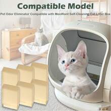 6pcs Self-Cleaning Cat Litter Box Deodorizer Gel, Compatible With Automatic Litter Box, Cat Litter Deodorizer - Yellow - View 9
