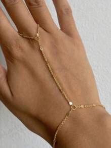 1pc Fashionable And Versatile Minimalist Stencil Cut Finger Chain