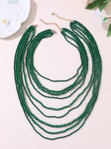 Colar vintage grande de acrílico marrom com cascata, feito à mão, 1 peça, colar casual em camadas para mulheres