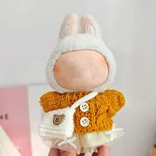 Conjunto de 3 piezas de suéter de moda + falda + mochila, adecuado para muñecas de 4 a 7 pulgadas (muñeca y zapatos no incluidos)