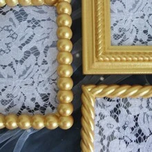 新款简约木质相框，透明蕾丝装饰，家居装饰，摄影道具