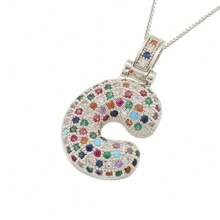 1pc A-Z Bubble Letter Fashion Gold Necklace, Suitable For Men And Women Everyday Wear