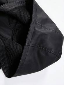 Men's Spring Autumn Casual Vintage Ridding Bike PU Leather Motorcycle Jacket - Black - View 10