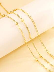 1 Peça Corrente Corporal Sexy de Cintura de Mulher com Contas de Cobre em Forma de Coração de Camada Dupla Minimalista