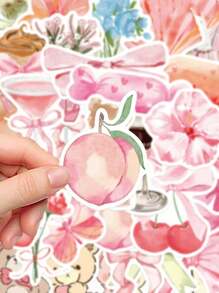 50pcs Pink Series Stickers For Laptop, Notebook, Phone Case, Decoration Back To School