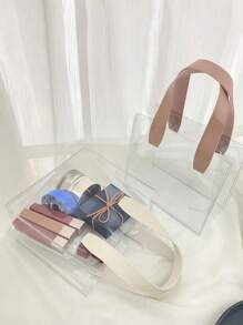 Transparent Print Gift Bag Shopping Storage Bag, Gift Packaging Bag, Party Holiday Decoration, Daily Storage Packaging Bag,Wedding Decoration Bridesmaid Gifts, Mother's Day Gift Packaging