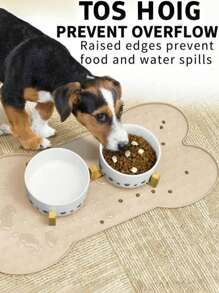 1 peça de jogo americano em formato de osso, tapete antiderrapante de silicone para comida de cachorro, tapete para tigela de cachorro mais grosso, jogo americano para animais de estimação, alimentador de gato à prova d'água com borda elevada, tapetes de alimentação para filhotes e gatinhos, adequado para cães de pequeno e médio porte, bandeja de alimentação para gatos