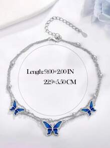 1pc Fashionable Butterfly Ankle Chain, Delicate & Versatile, Suitable For Summer, Gift For Holidays
