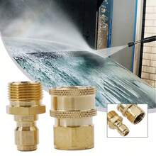 Kit adaptador de conexión rápida M22 de 3/8" para hidrolimpiadoras de alta presión - Dorado - Ver 7