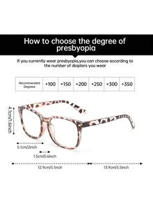 1 件/3 件塑料豹纹多色几何全框休闲风格变色女士老花镜 6 屈光度选项 +1.0 至 +2.5 放大倍数适用于户外休闲活动驾驶露营办公室阅读时尚配饰 - 彩色 - 查看 11