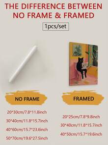 Tranh canvas hình mèo đen đọc báo trong phòng tắm - Không khung, tranh trang trí tường họa tiết động vật, phù hợp cho phòng khách, phòng ngủ, phòng tắm, văn phòng tại nhà - Phong cách nghệ thuật trang trí hiện đại, cổ điển, quà tặng tranh treo tường, quà kỷ niệm sinh nhật và tốt nghiệp. - Nhiều màu - Xem 2