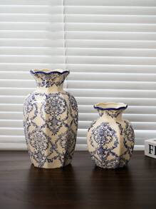 Cabin Kangaroo 1 pieza Nuevo jarrón de porcelana china de estilo azul y blanco, nueva decoración del hogar clásica, jarrón de flores para sala de estar, ornamentos de entrada, jarrón de flores de peonía vintage para decoración de habitación, jarrón de vidrio