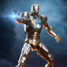 Hasbro 1:10 Scale 7-Inch Golden Iron Man MK21 Collectible Action Figure With Detachable Accessories, Display Base & Premium Gift Box - Movie Replica