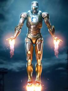 Hasbro 1:10 Scale 7-Inch Golden Iron Man MK21 Collectible Action Figure With Detachable Accessories, Display Base & Premium Gift Box - Movie Replica