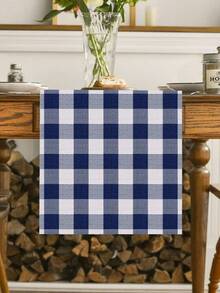 1pc Classic Buffalo Check Table Runner, Red & White Plaid Polyester Tablecloth, Placemats, Woven Rectangle Tablecloth, Suitable For New Year, Valentine's Day, Easter, Harvest Festival, Halloween, Christmas, Multi-Purpose Holiday Cabin Decoration, Camping Party Supplies - Multicolor - View 28