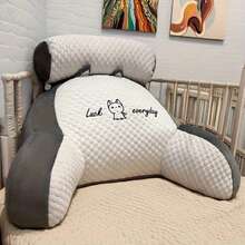 Adjustable Reading Pillow - Ergonomic Back Support Cushion For Bed/Sofa/Floor, Gray Quilted Breathable Design - 淺灰色 - 查看 13